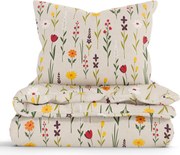 Francúzske bavlnené obliečky Renforcé - Rozkvitnutá lúka prírodná