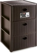 STEFANPLAST Plastový úložný regál Elegance, 3 zásuvky, hnedý