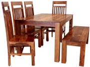 furniture-nabytek.cz - Jedálenský set pre 6 osôb Gani z indického masívu palisander