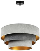 Závesné svietidlo Mediolan, 1x svetlošedé/šedé/zlaté textilné tienidlo (výber z 2 farieb konštrukcie)