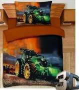 3D Obliečky Traktor Bavlna 70x90 140x200 cm