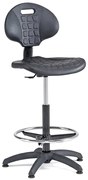 Pracovná dielenská stolička KILDA, s opierkou nôh, výška 540-740 mm
