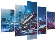 Obraz závodného auta v noci (150x105 cm)