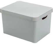 Curver Úložný box L šedý s bodkami