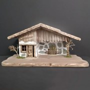 AMADEA Drevený betlehem šedohnedý BEZ FIGURÍK 54 cm
