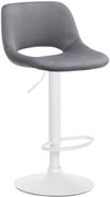 Barová stolička Camden - zamat, biely rám Tmavo sivá