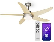 Bolero 2 v 1 Smart, stropný ventilátor, Ø 132 cm, svetlo 55 W, diaľkové ovládanie, ovládanie cez aplikáciu, 2 smery chodu