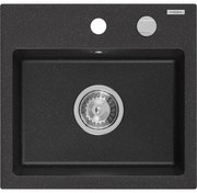 Mexen Milo - drez granitový 43,5x41,0cm, 1-komorový, čierna-strieborná, 6505441000-73