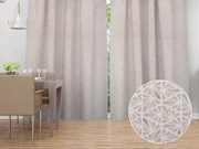 Biante Bavlnený záves Sandra SA-628 Sivobéžová mozaika na bielom 150x140 cm