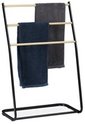 Voľne stojaci kovový držiak na uteráky Relaxdays RD10028914, 86 cm, čierno-hnedý