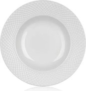 Hlboký tanier Diamond Line, biely s reliéfem%