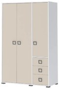 Skriňa 3D3S Kiki G33-BE/KI-01 white/sand