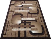 Koberec Alfa 16 – hnedý geometrický vzor pre moderný interiér Rozmer: 40x60 cm