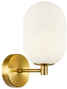 Nástenné svietidlo Alias, 1x biele sklenené tienidlo, g