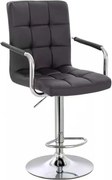LuxuryForm DESIGN Barová stolička VERONA na striebornom tanieri - čierna