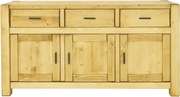 Veľká drevená komoda s 3 zásuvkami a 3 dvierkami 160x50x85 cm