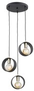 Argon 1449 - Luster na lanku AMADORA 3xE27/15W/230V čierna
