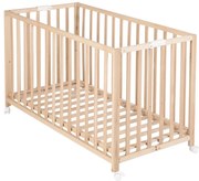 Skladacia postieľka na kolieskach v prírodnej farbe 60x120 cm Fold up – Roba