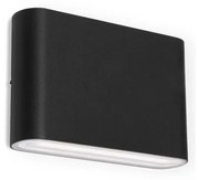 LED2 - LED Vonkajšie nástenné svietidlo FLAT 2xLED/3W/230V IP65 čierna