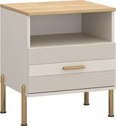 Nočný stolík, kašmír/dub kamenný, RUNOL 1S