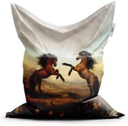 Sedací vak Classic vzpínajúce sa kone - detský, hnedá