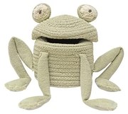 Zelený látkový detský kôš na hračky ø 15x15 cm Mini Fred the Frog – Lorena Canals