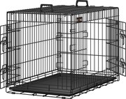 Skladacia klietka pre psa s 2 dvierkami, prepravka pre psa L, 92,5 x 57,5 x 64 cm, čierna