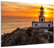 Obraz majáka pri západe slnka (70x50 cm)