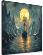 Obraz na plátne Loď pri Splne - Epická Scéna