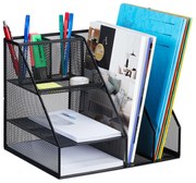 Kovový organizér na stôl so 7 policami RD47542, čierny