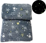 Deka svietiaca Hviezdy sivé 200x230cm TiaHome