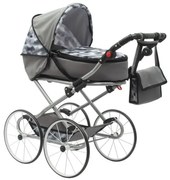 NEW BABY Detský Retro kočík pre bábiky 2v1 New Baby Nella sivý