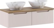 Comad Kúpeľňová skrinka s doskovými umývadlami set Nova Cashmere 100 kašmír/dub coast evoke