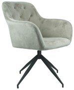 Otočná stolička, sivohnedá Taupe Velvet látka/čierna, VELEZA NEW