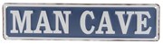 Vintage tabuľka na dvere páni "Man cave", plech 40*10 cm