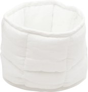 Ľanový prešívaný košík biely o 20 cm