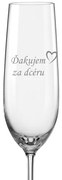 Svadobný pohár na sekt Ďakujem za dcéru s dátumom svadby