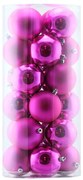 DECOLED Plastové koule, prům. 8 cm, růžové, 12x lesklá, 12x matná