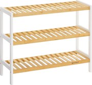 3-úrovňový bambusový botník, prírodná farba