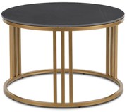 Konferenčný stolík KORIN, čierny mramor/zlatá