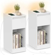 Set dvoch nočných stolíkov s LED osvetlením LET710W01 (2 ks)