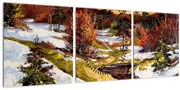 Obraz - Príchod jari (s hodinami) (90x30 cm)