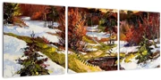 Obraz - Príchod jari (s hodinami) (90x30 cm)