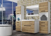 Kúpeľňový nábytok Belini dub sonoma + umývadlo + zrkadlo  ROD M 6/0/W/DS/0/ZW