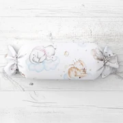 Biante Detský vankúš valec bonbon Sandra SA-368 Spiace zvieratká na oblohe 15x40 cm