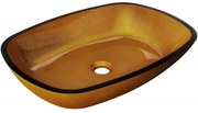 Mexen Araks, sklenené umývadlo na dosku 54 x 39,5 x 11 cm, zlatá, 24155450