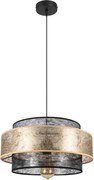 Luster na lanku GABI 1xE27/60W/230V zlatá/čierna pr. 40 cm