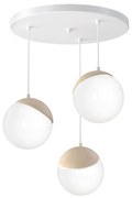 Luster na lanku SFERA WOOD 3xE14/40W/230V biela