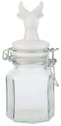 Sklenená dóza s jeleň na viečku - 6 * 5 * 13 cm / 0,09 L