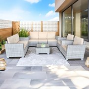 Veľká záhradná sedacia súprava Avenberg DORADA sivá/béžová